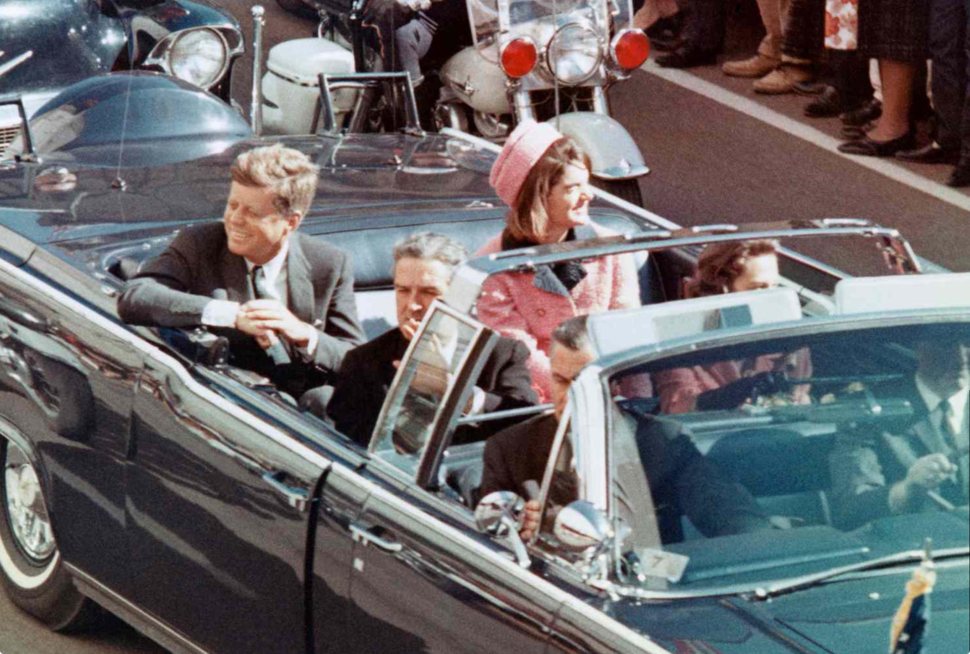 Former President Kennedy and his wife, Jackie Kennedy, moments before his death. 