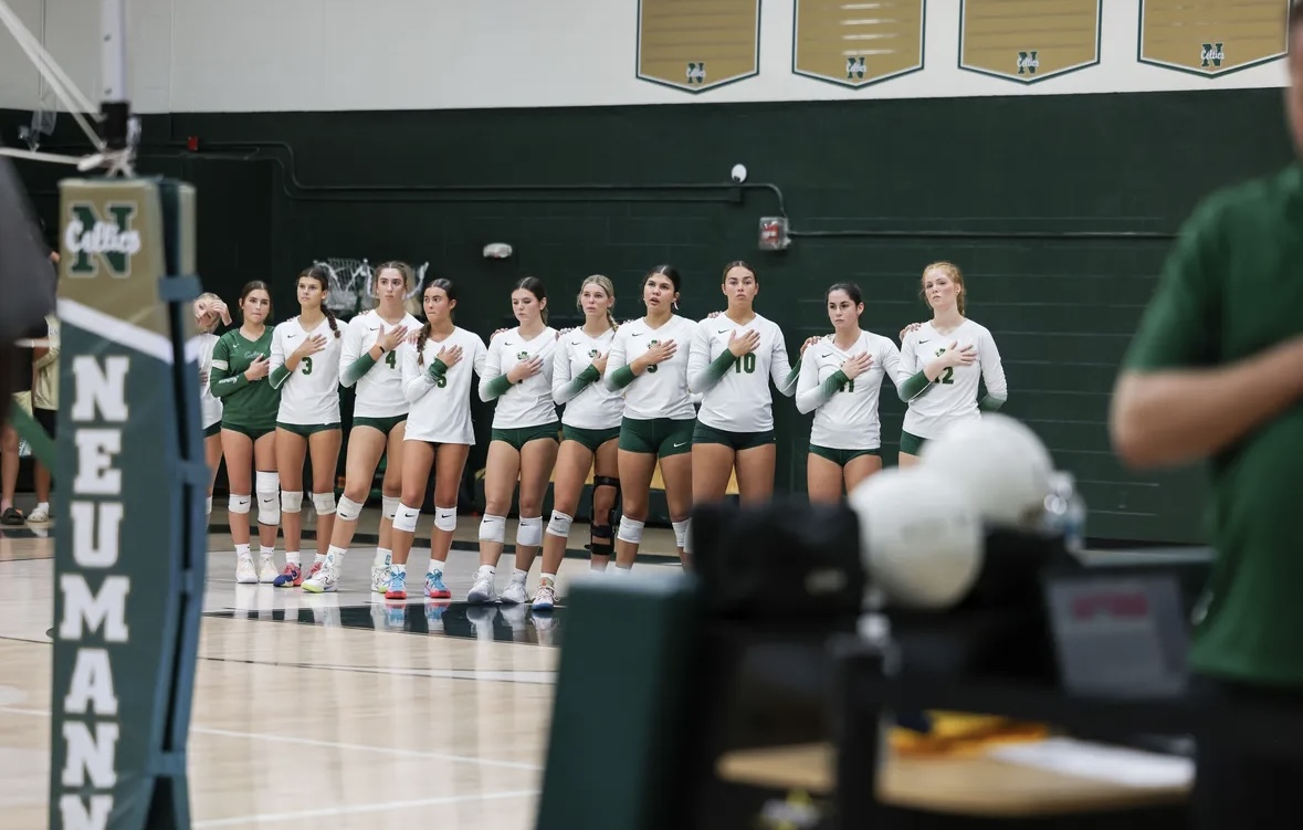 SJN Varsity volleyball team before playing a game